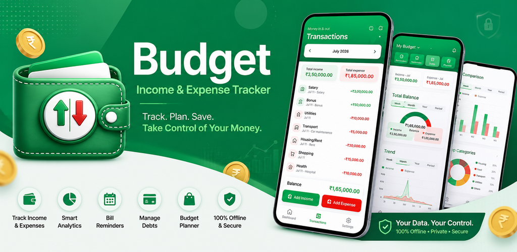Budget Income & Expenses Track feature graphic